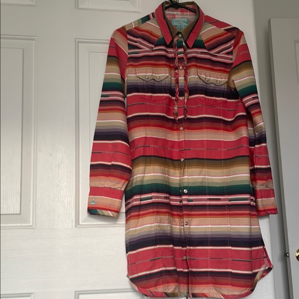 Multicolor Striped Shirt Dress from Tasha Pollozi.